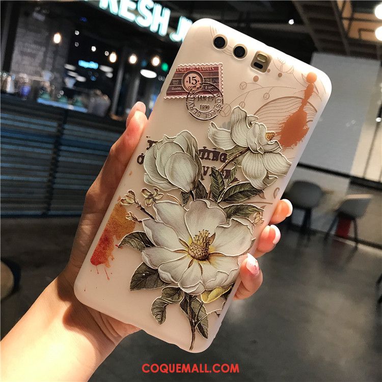 Étui Huawei P10 Plus Téléphone Portable Rose Fleur, Coque Huawei P10 Plus Incassable Délavé En Daim