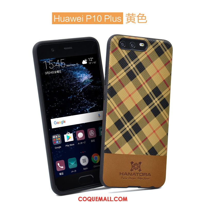 Étui Huawei P10 Plus Vérifier Carreaux Noir Créatif, Coque Huawei P10 Plus Protection Tigre