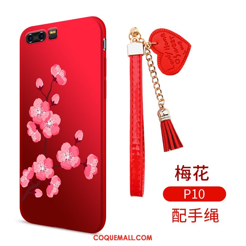 Étui Huawei P10 Protection Téléphone Portable Rouge, Coque Huawei P10 Silicone