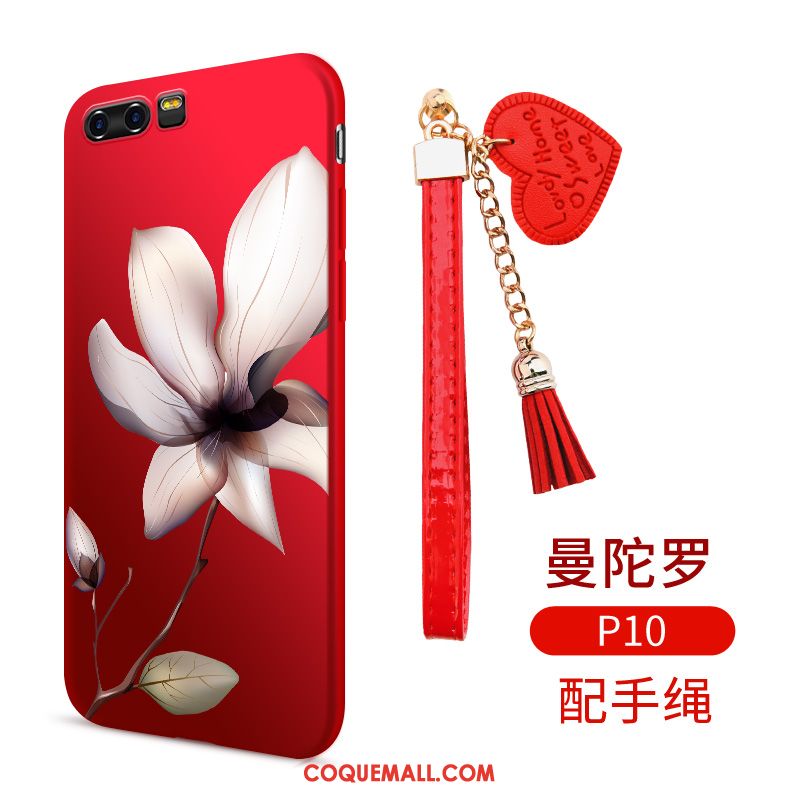 Étui Huawei P10 Protection Téléphone Portable Rouge, Coque Huawei P10 Silicone