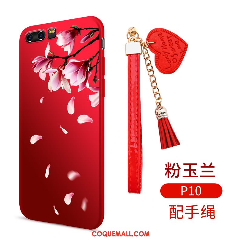 Étui Huawei P10 Protection Téléphone Portable Rouge, Coque Huawei P10 Silicone