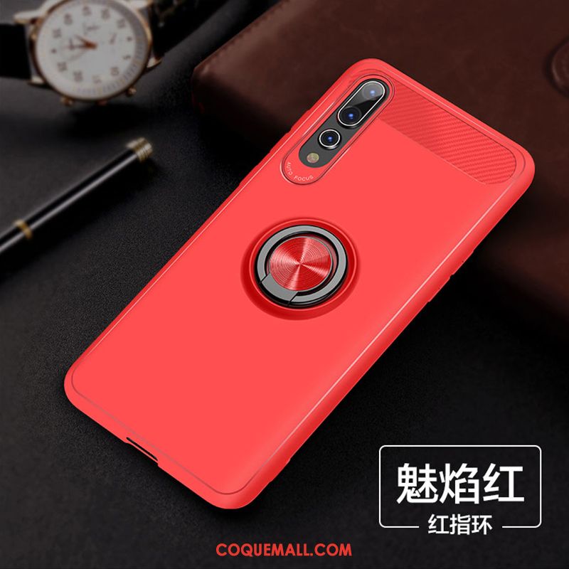 Étui Huawei P20 Anneau Incassable Cool, Coque Huawei P20 Bleu Fluide Doux