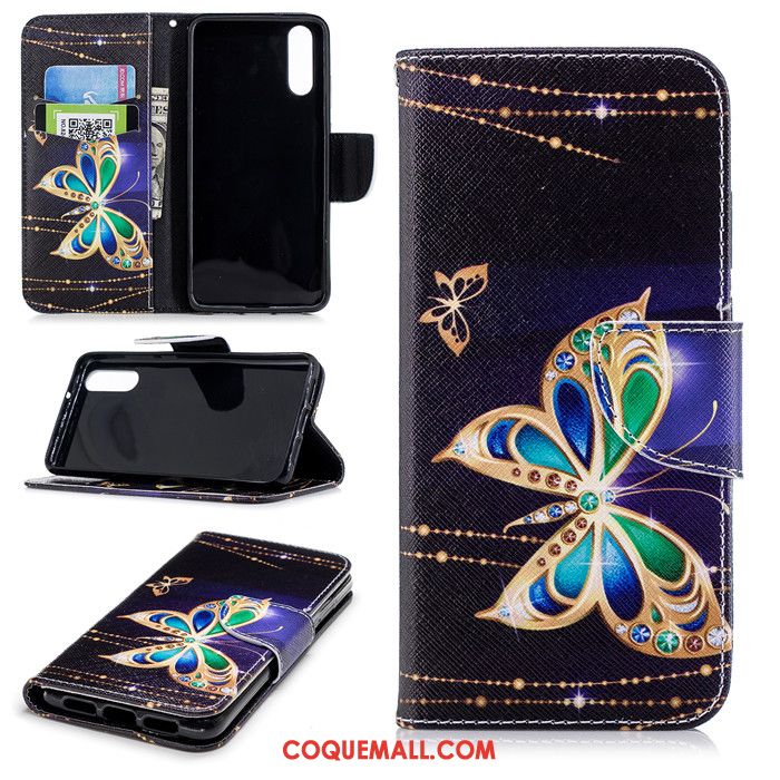 Étui Huawei P20 Dessin Animé Clamshell Noir, Coque Huawei P20 Incassable Fluide Doux