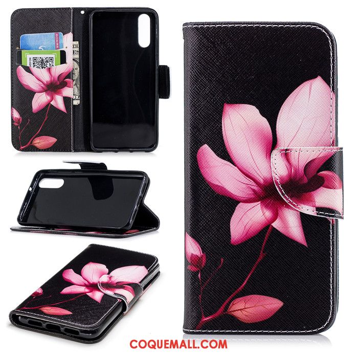 Étui Huawei P20 Dessin Animé Clamshell Noir, Coque Huawei P20 Incassable Fluide Doux