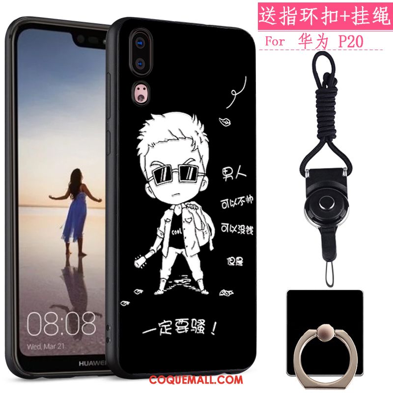 Étui Huawei P20 Dessin Animé Fluide Doux Créatif, Coque Huawei P20 Tout Compris Tendance