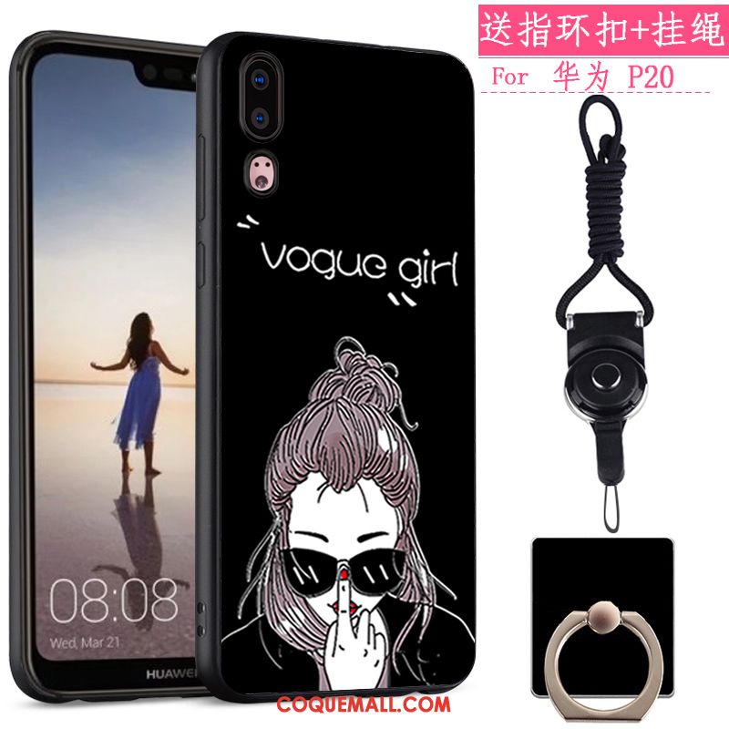 Étui Huawei P20 Dessin Animé Fluide Doux Créatif, Coque Huawei P20 Tout Compris Tendance