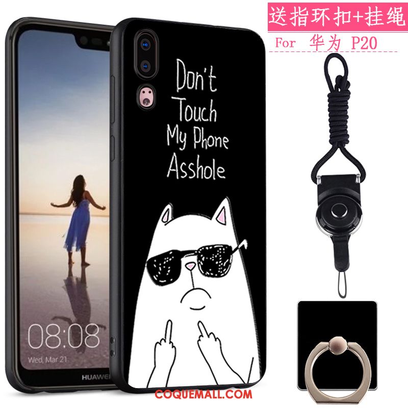 Étui Huawei P20 Dessin Animé Fluide Doux Créatif, Coque Huawei P20 Tout Compris Tendance