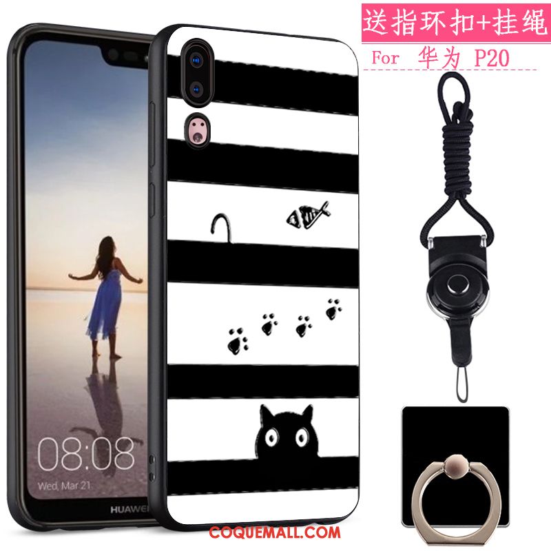 Étui Huawei P20 Dessin Animé Fluide Doux Créatif, Coque Huawei P20 Tout Compris Tendance