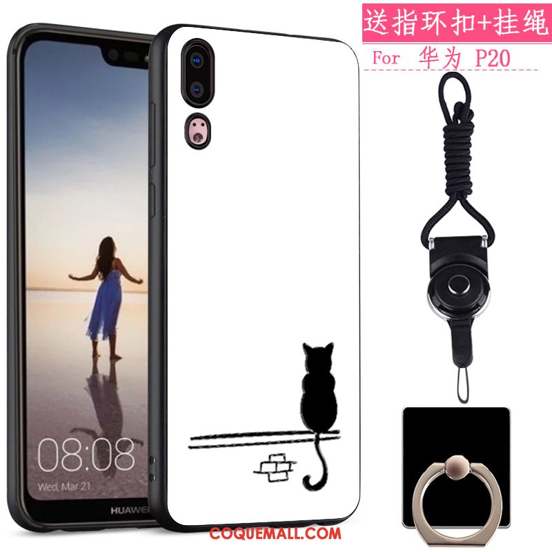 Étui Huawei P20 Dessin Animé Fluide Doux Créatif, Coque Huawei P20 Tout Compris Tendance