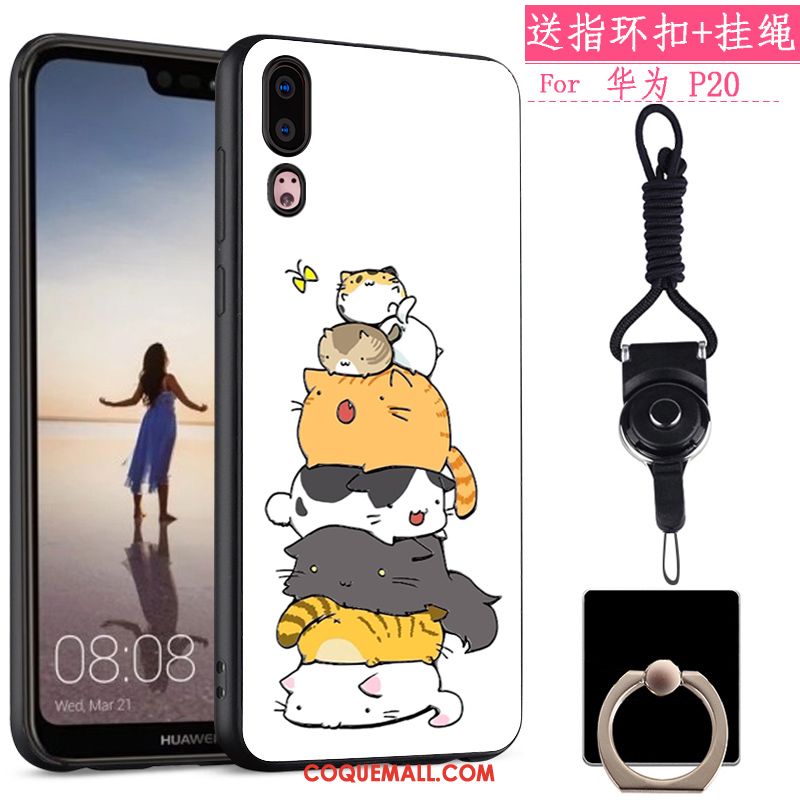 Étui Huawei P20 Dessin Animé Fluide Doux Créatif, Coque Huawei P20 Tout Compris Tendance