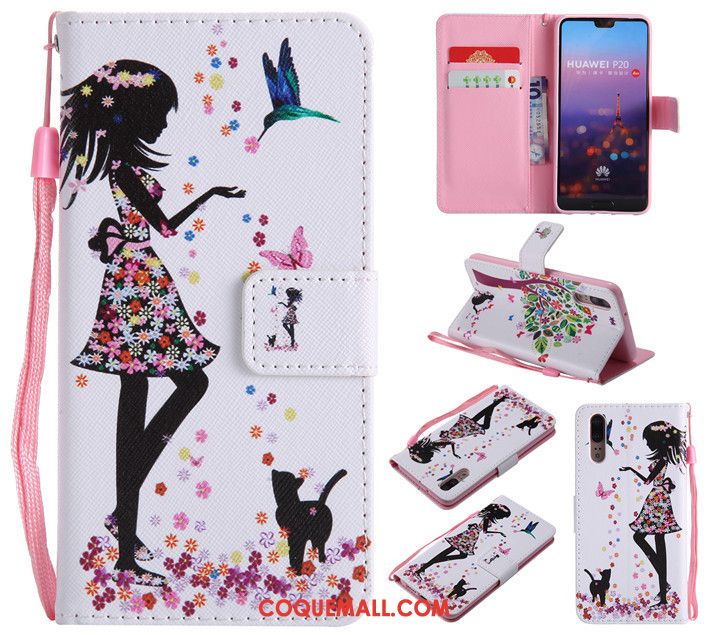 Étui Huawei P20 Fluide Doux Dessin Animé Nouveau, Coque Huawei P20 Bleu Incassable