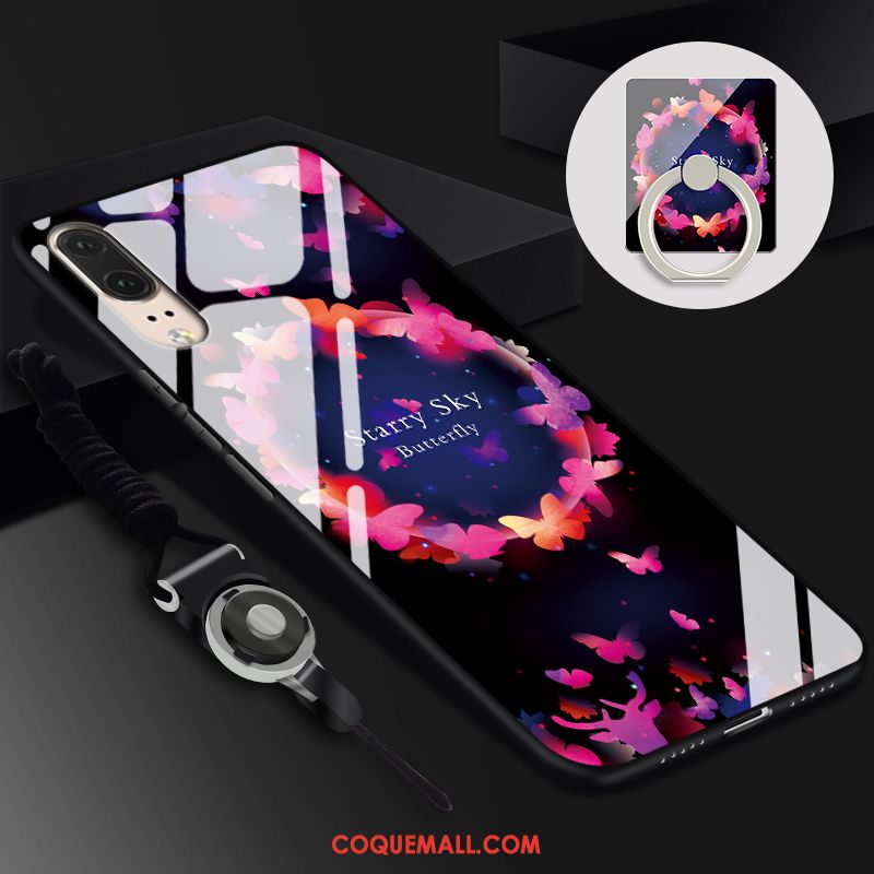 Étui Huawei P20 Fluide Doux Difficile Incassable, Coque Huawei P20 Téléphone Portable Bleu