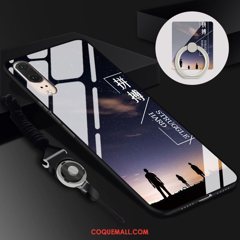 Étui Huawei P20 Fluide Doux Difficile Incassable, Coque Huawei P20 Téléphone Portable Bleu