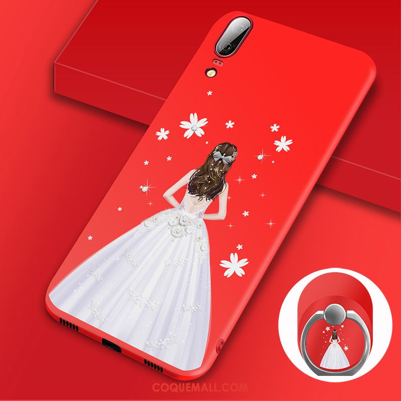 Étui Huawei P20 Fluide Doux Légères Protection, Coque Huawei P20 Anneau Tendance