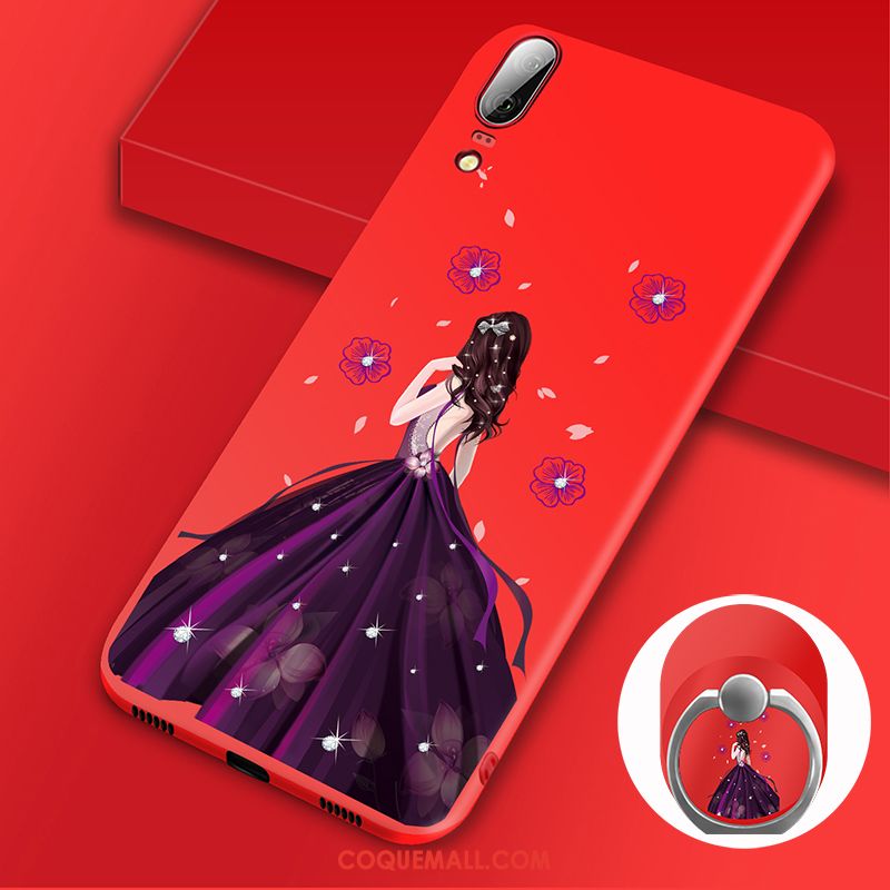 Étui Huawei P20 Fluide Doux Légères Protection, Coque Huawei P20 Anneau Tendance