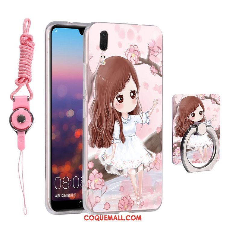 Étui Huawei P20 Gris Téléphone Portable Petit, Coque Huawei P20 Fluide Doux Verre