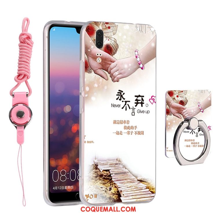 Étui Huawei P20 Gris Téléphone Portable Petit, Coque Huawei P20 Fluide Doux Verre