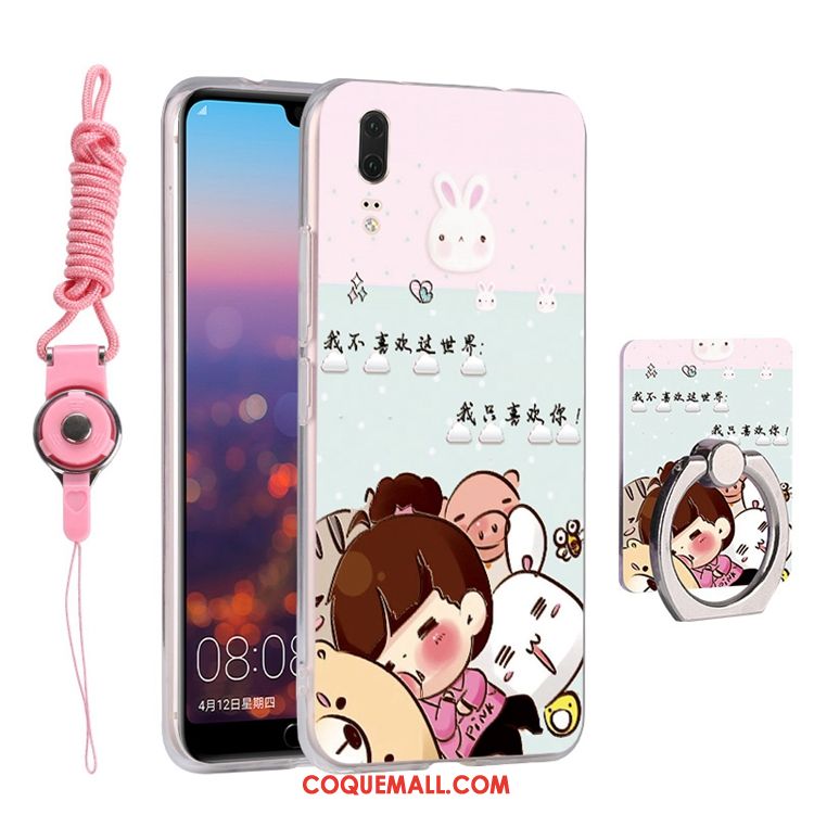 Étui Huawei P20 Gris Téléphone Portable Petit, Coque Huawei P20 Fluide Doux Verre