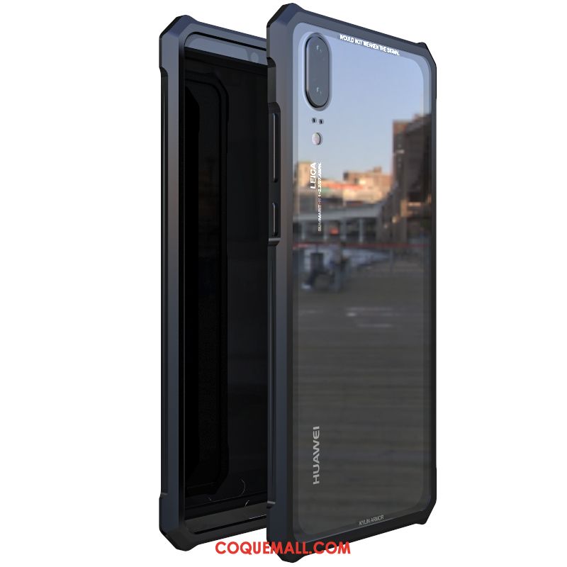 Étui Huawei P20 Incassable Marque De Tendance Transparent, Coque Huawei P20 Verre Tout Compris