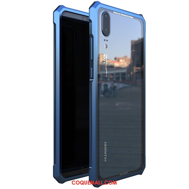 Étui Huawei P20 Incassable Marque De Tendance Transparent, Coque Huawei P20 Verre Tout Compris