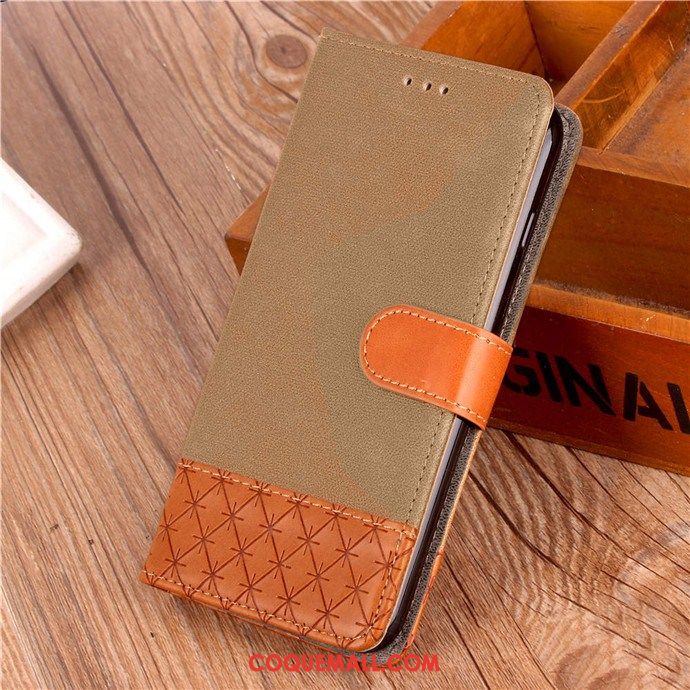 Étui Huawei P20 Lite Carte Clamshell Protection, Coque Huawei P20 Lite Incassable Kaki