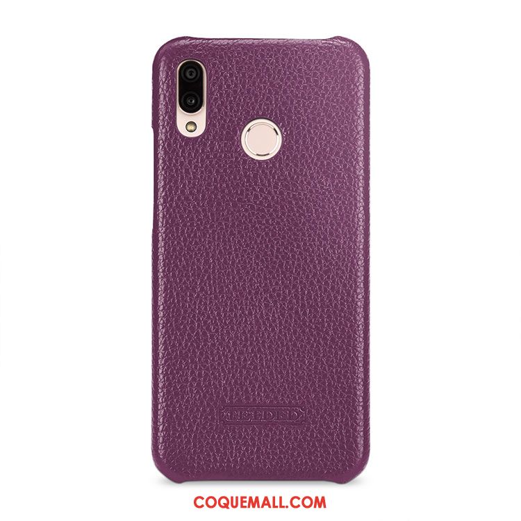 Étui Huawei P20 Lite Cuir Véritable Orange Incassable, Coque Huawei P20 Lite Litchi Cuir