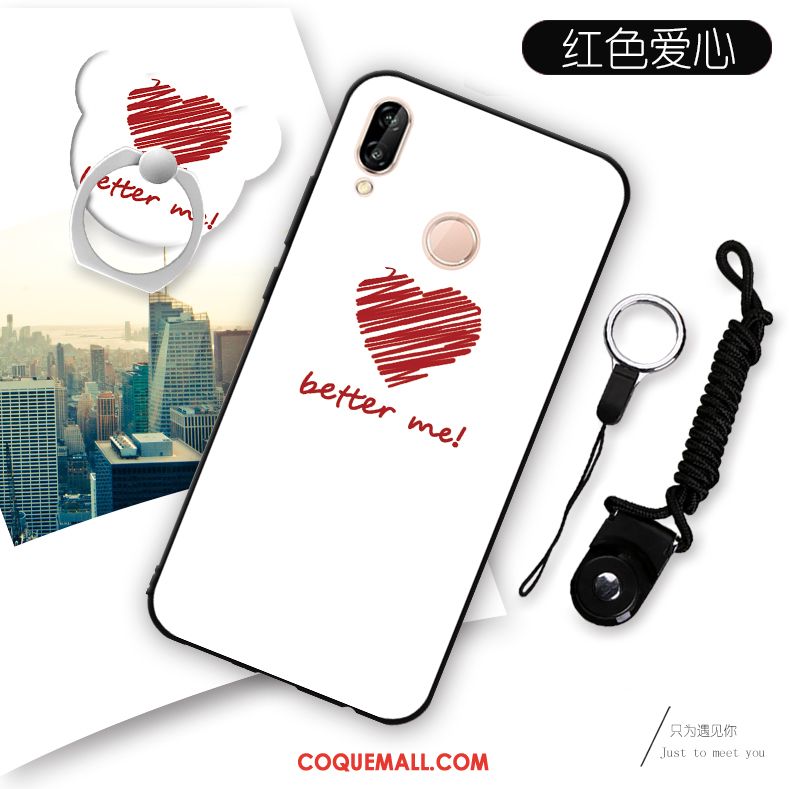 Étui Huawei P20 Lite Fluide Doux Protection Téléphone Portable, Coque Huawei P20 Lite Rouge