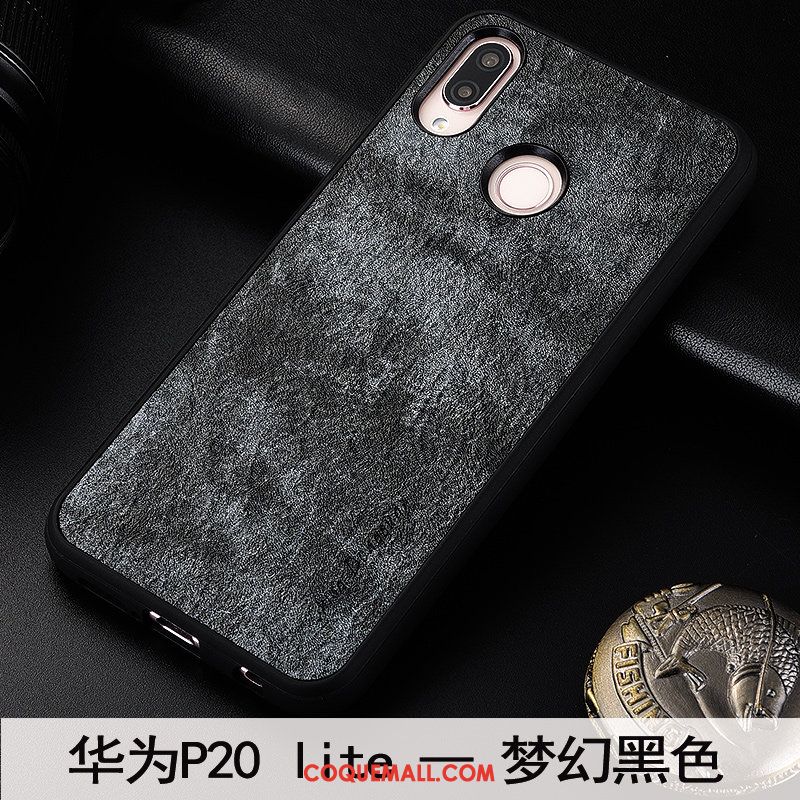 Étui Huawei P20 Lite Fluide Doux Protection Téléphone Portable, Coque Huawei P20 Lite Étui En Cuir Couvercle Arrière Braun