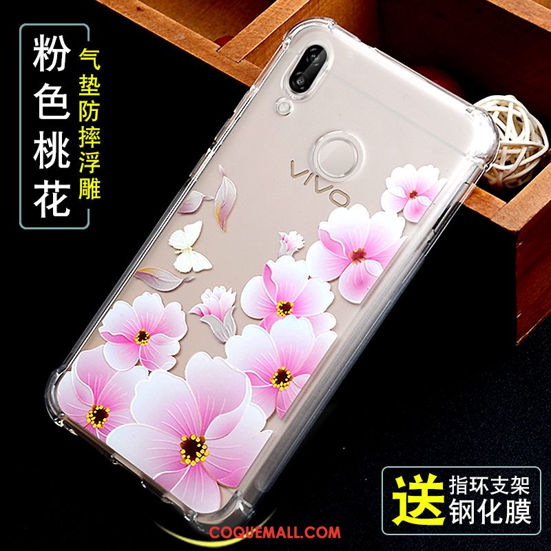 Étui Huawei P20 Lite Gaufrage Blanc Téléphone Portable, Coque Huawei P20 Lite Protection Fluide Doux