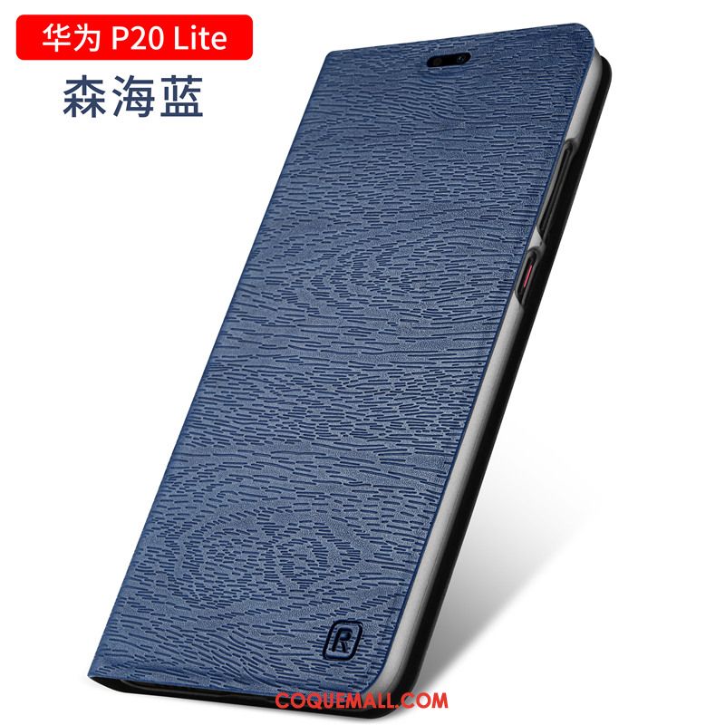 Étui Huawei P20 Lite Incassable Étui En Cuir Or, Coque Huawei P20 Lite Bois Clamshell