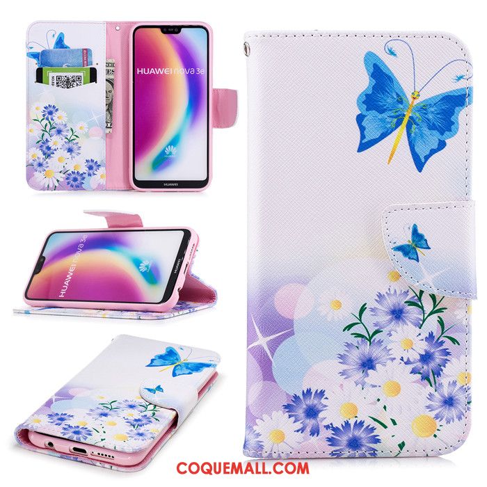 Étui Huawei P20 Lite Protection Multicolore Étui En Cuir, Coque Huawei P20 Lite Clamshell Téléphone Portable