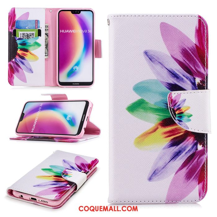 Étui Huawei P20 Lite Protection Multicolore Étui En Cuir, Coque Huawei P20 Lite Clamshell Téléphone Portable