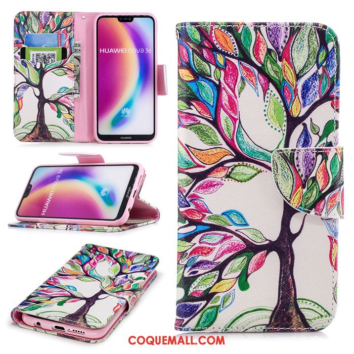 Étui Huawei P20 Lite Protection Multicolore Étui En Cuir, Coque Huawei P20 Lite Clamshell Téléphone Portable