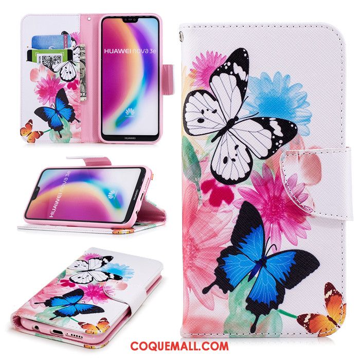 Étui Huawei P20 Lite Protection Multicolore Étui En Cuir, Coque Huawei P20 Lite Clamshell Téléphone Portable