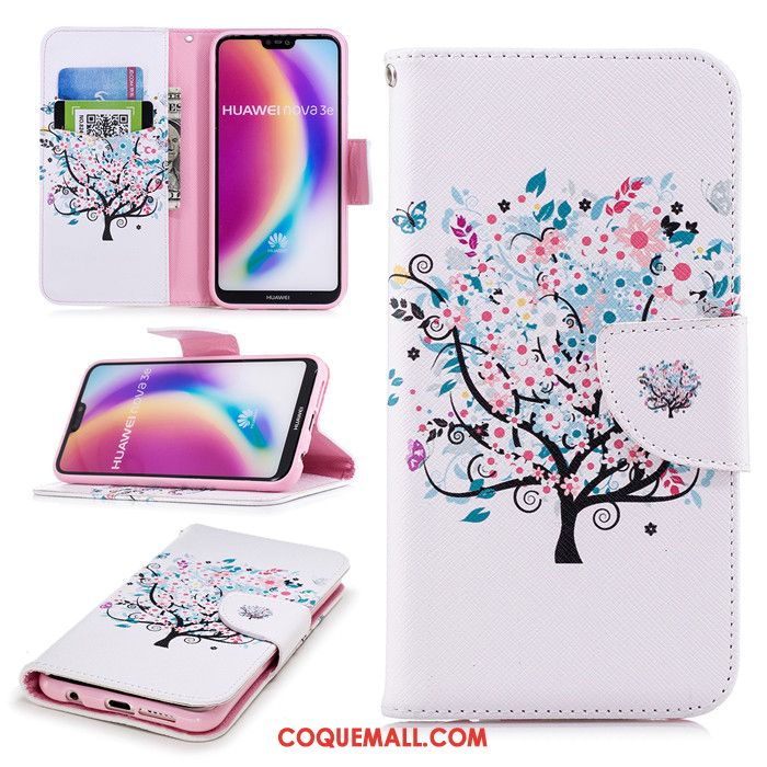 Étui Huawei P20 Lite Protection Multicolore Étui En Cuir, Coque Huawei P20 Lite Clamshell Téléphone Portable