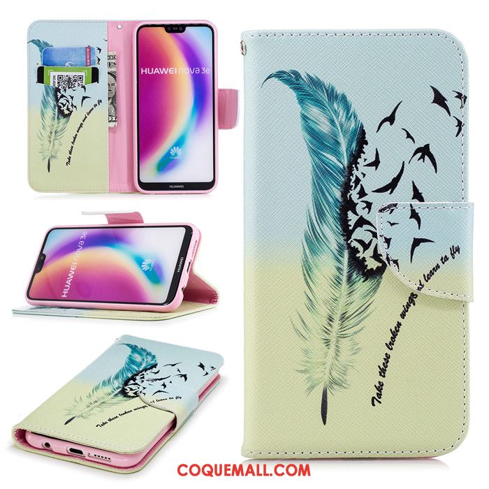 Étui Huawei P20 Lite Protection Multicolore Étui En Cuir, Coque Huawei P20 Lite Clamshell Téléphone Portable