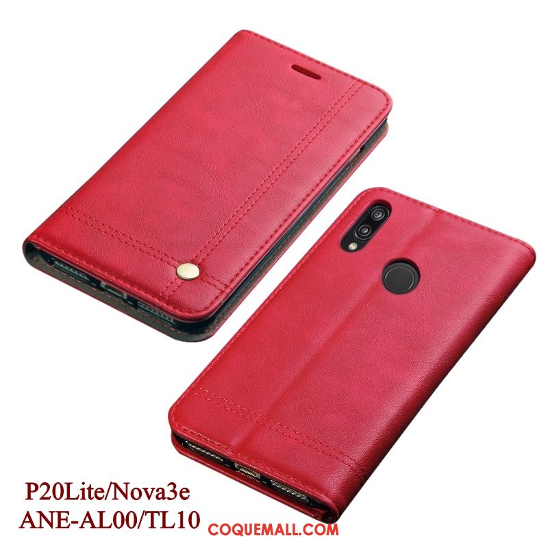 Étui Huawei P20 Lite Téléphone Portable Kaki Étui En Cuir, Coque Huawei P20 Lite Incassable Protection