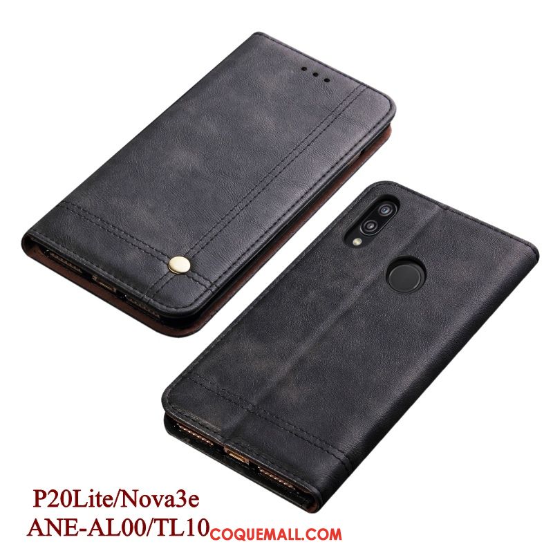 Étui Huawei P20 Lite Téléphone Portable Kaki Étui En Cuir, Coque Huawei P20 Lite Incassable Protection