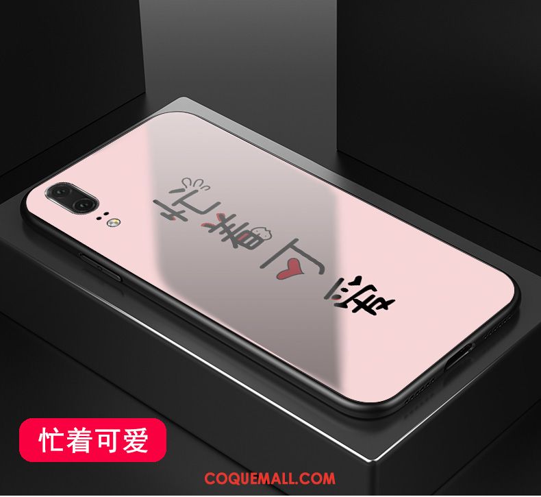 Étui Huawei P20 Noir Téléphone Portable Drôle, Coque Huawei P20 Verre Miroir