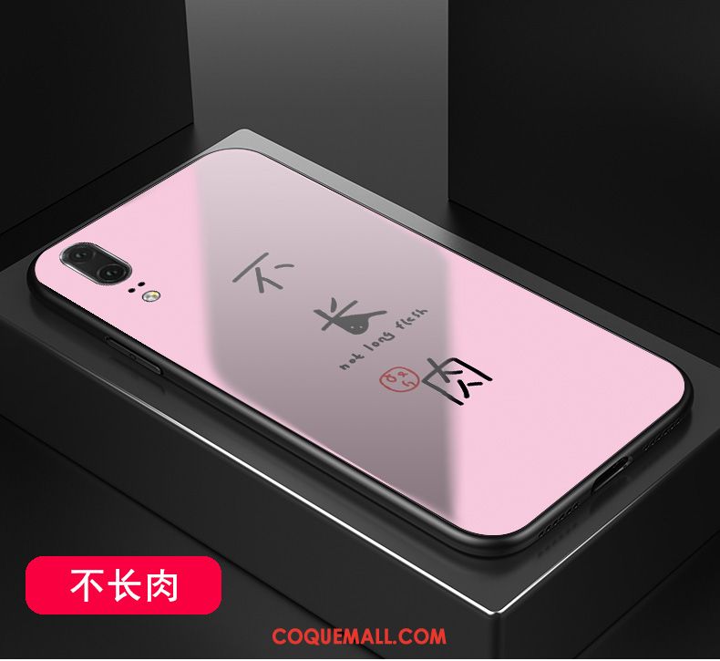 Étui Huawei P20 Noir Téléphone Portable Drôle, Coque Huawei P20 Verre Miroir