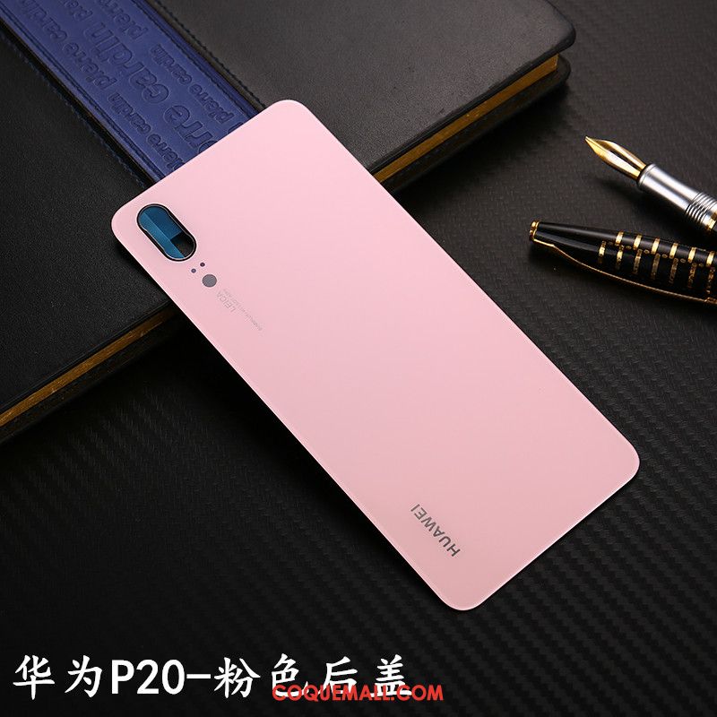 Étui Huawei P20 Noir Téléphone Portable Verre, Coque Huawei P20 Couvercle Arrière