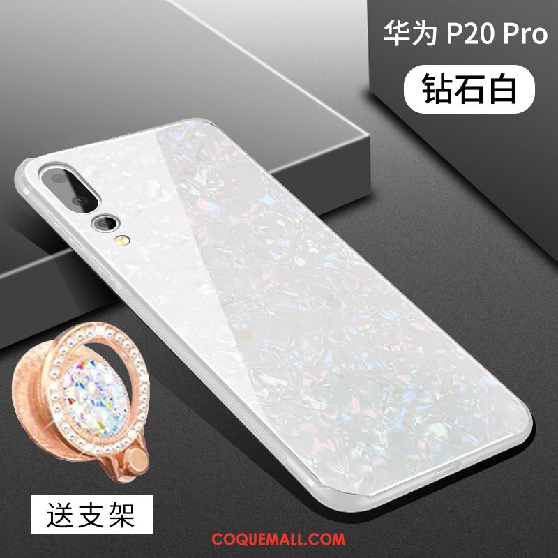 Étui Huawei P20 Pro Coquille Personnalité Tendance, Coque Huawei P20 Pro Verre Net Rouge