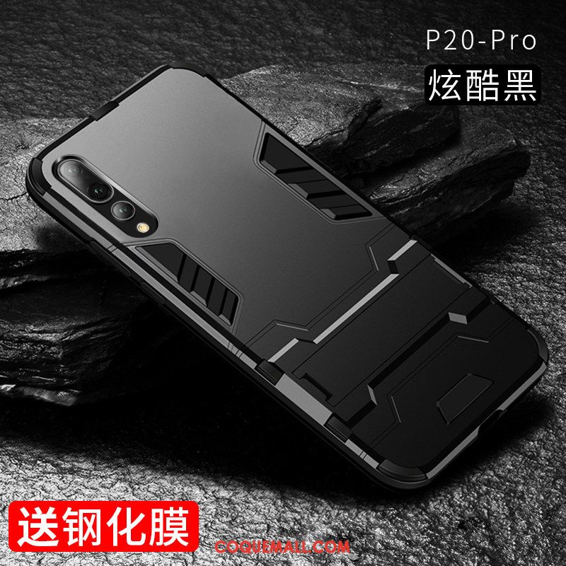 Étui Huawei P20 Pro Couvercle Arrière Support Marque De Tendance, Coque Huawei P20 Pro Téléphone Portable Argent