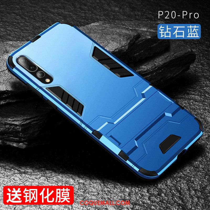 Étui Huawei P20 Pro Couvercle Arrière Support Marque De Tendance, Coque Huawei P20 Pro Téléphone Portable Argent