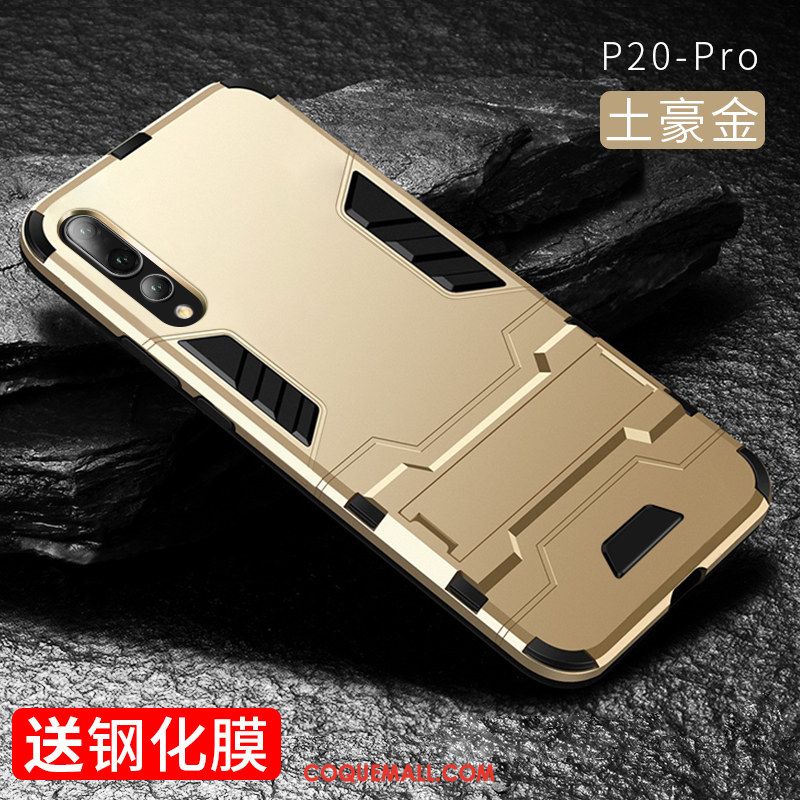 Étui Huawei P20 Pro Couvercle Arrière Support Marque De Tendance, Coque Huawei P20 Pro Téléphone Portable Argent