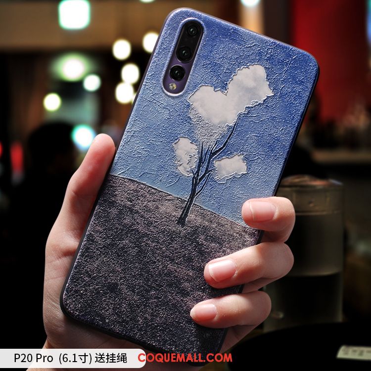 Étui Huawei P20 Pro Délavé En Daim Clair Créatif, Coque Huawei P20 Pro Ornements Suspendus Téléphone Portable