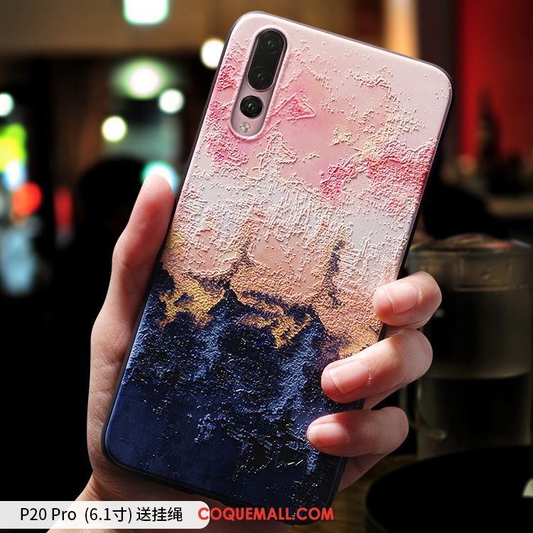 Étui Huawei P20 Pro Délavé En Daim Clair Créatif, Coque Huawei P20 Pro Ornements Suspendus Téléphone Portable