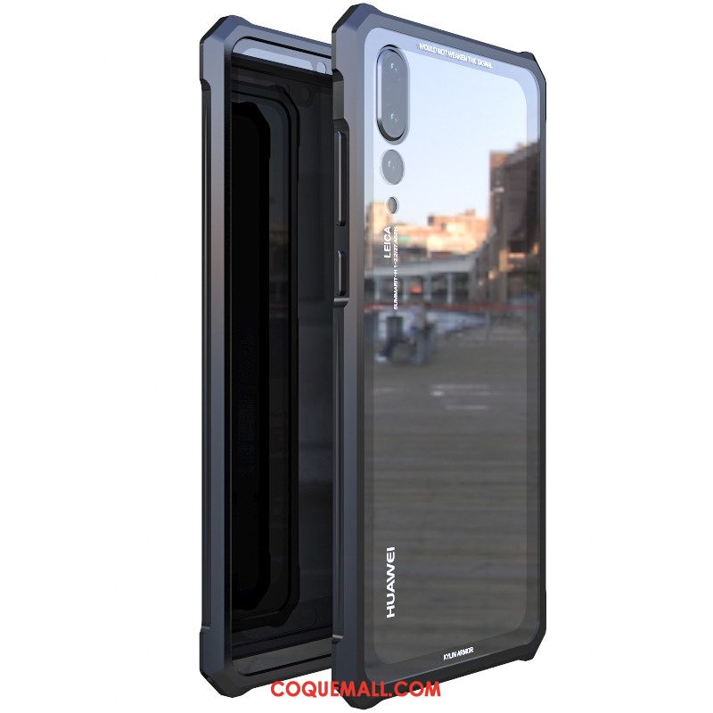 Étui Huawei P20 Pro Métal Marque De Tendance Protection, Coque Huawei P20 Pro Personnalité Rose