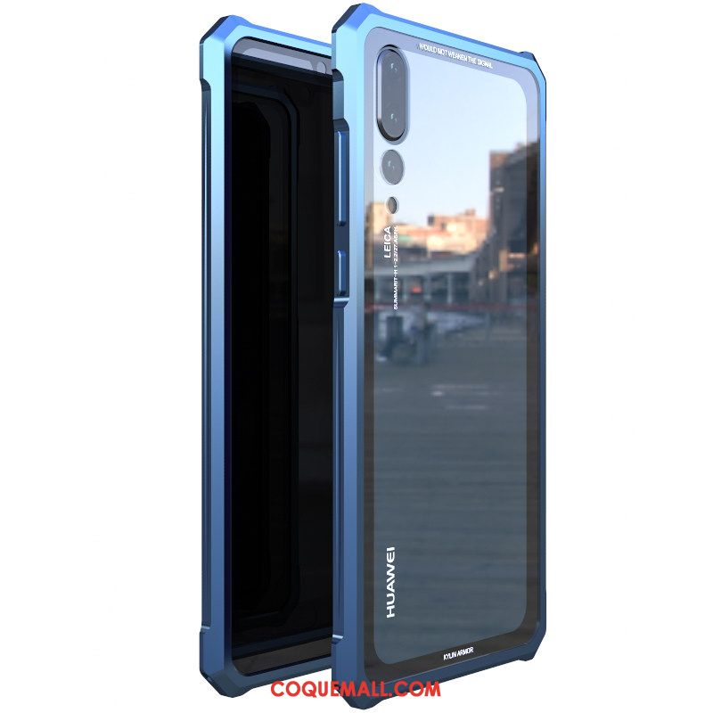 Étui Huawei P20 Pro Métal Marque De Tendance Protection, Coque Huawei P20 Pro Personnalité Rose