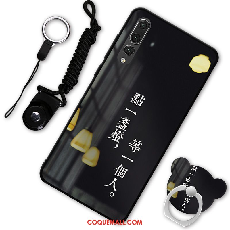 Étui Huawei P20 Pro Protection Créatif Téléphone Portable, Coque Huawei P20 Pro Noir Délavé En Daim